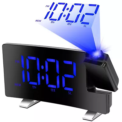 USB Electronic LED Alarm Clock Digital Projection FM Radio Time Projector Snooze • $35.81