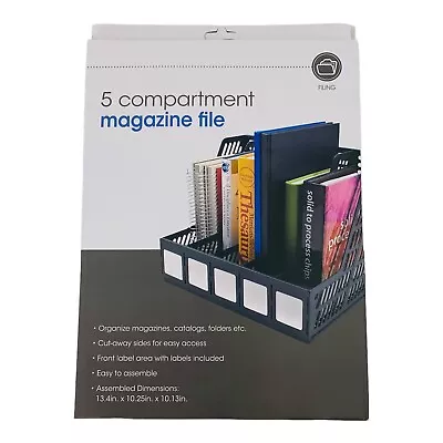 Advantus 5 Compartment Magazine File 5 Slot Literature File Black • $17.77