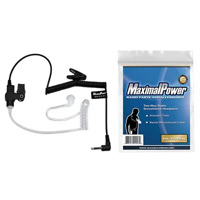 MaximalPower Short/Long-Length Cord W/ 3.5mm Listen ONLY Headset For 2-Way Radio • $11.32