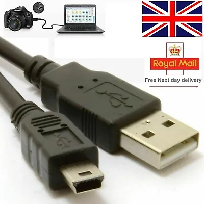 USB Cable Charger Lead Type A To 5 Pin Mini B Sync Charge 0.5m 1m 1.8m 3m 5m • £3.99