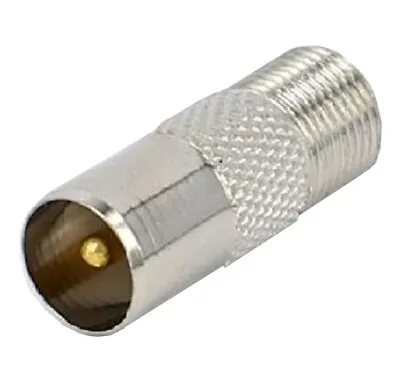 10 X TV Aerial Male Coax Plug To F Type Female Socket Screw On Adaptor/Connector • £3.25
