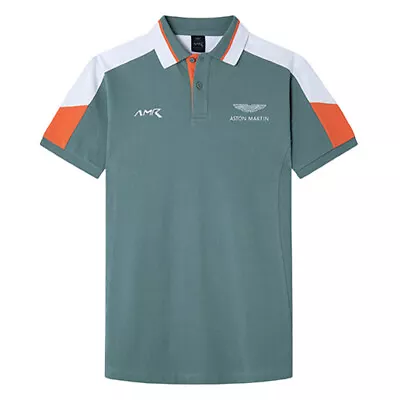 Hackett Aston Martin Racing Men's Amr Col Block Polo Shirt Seaform Green • £35