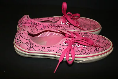 Womens Vans Off The Wall Hello Kitty Print Pink Flat Skate Sneakers Shoes Sz 6.5 • $14.96