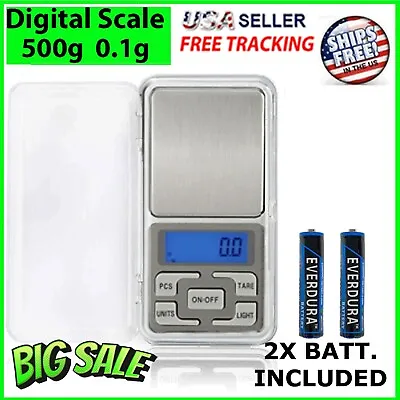 Digital 500g X 0.1g Scale Jewelry Portable Pocket Balance Gram OZ. LCD Herb Gold • $6.49