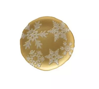 Vietri - Snowflake Salad Plate - Gold • $20