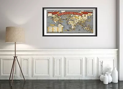 Map|Tea Revives The World. MacDonald Gill 1940 1940|Vintage Fine Art Reproductio • $34.99