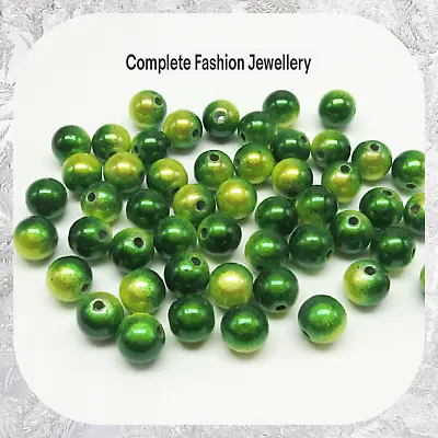 New In 6mm 8mm Green/yellow Two Tone 3d Illusion Miracle Round Acrylic Beads  • £2.19