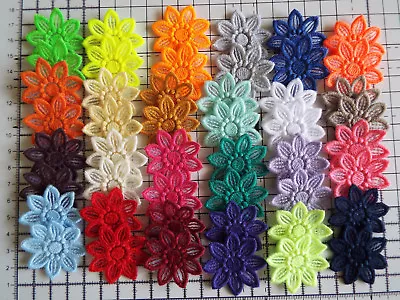 5pcs -  Embroidery Guipure Lace Flower Motif-AppliqueWedding Patch - 4cm  • £2.99