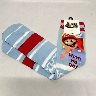 Super Mario Sublimation Here We Go! Crew Socks Mens Sz10-13 • $9.97