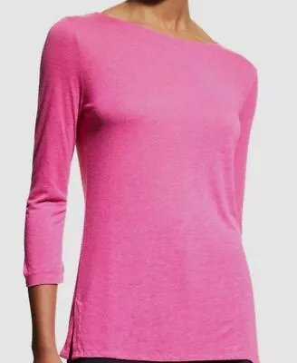 $150 Majestic Filatures Womens Pink Lyocell Linen 3/4-Sleeve Top Size 5 • $48.38