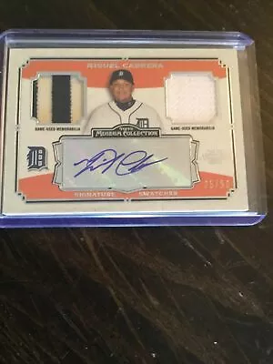 2013 Topps Museum Collection Triple Crown Miguel Cabrera SICK AUTO Swatch~HOF 🔥 • $399