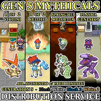 $39.99 • Buy Pokemon Victini Keldeo Meloetta Genesect Authentic Mythical Distribution Service