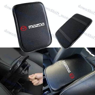 Embroidery For MAZDA Carbon Fiber Center Console Armrest Cushion Mat Pad Cover • $14.49