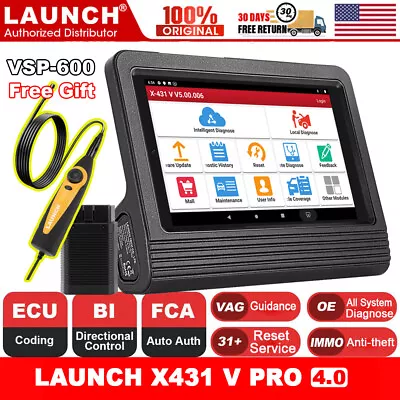 LAUNCH X431 V 4.0 Car OBD2 Scanner Diagnostic Tool Key Coding Bidirectional • $709