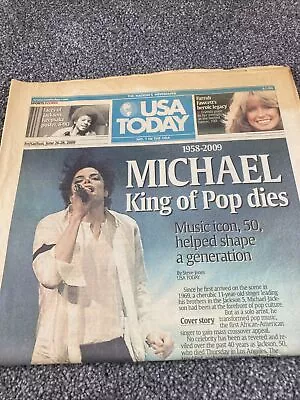 Michael Jackson King Of Pop Dies USA Today June 26 2009 Complete Newspaper  • $4.19