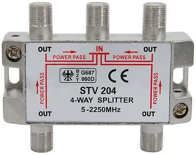 1 X 4-way Satellite F Splitter • £14.34