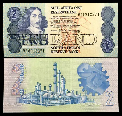 South Africa 2 Rand 1983-1990 Banknote World Paper Money UNC Currency Bill • $9.45