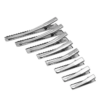 Bulk 50pcs Silver Flat Single Prong Alligator Hair Clips DIY Craft Bows Set • $11.49