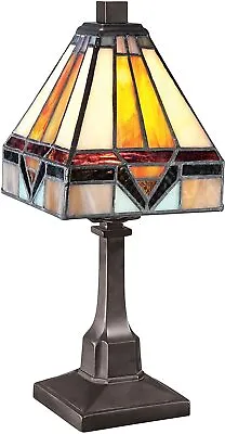 Quoizel TF1021TVB Holmes Mini Tiffany Table Lamp 1-Light 25 W Vintage Bronze • $80