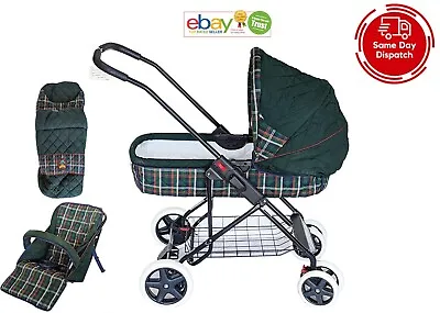 £74.99 • Buy 2 In 1 Combo Travel System Pram Push Chair Pushchair Baby Stroller Buggy Green
