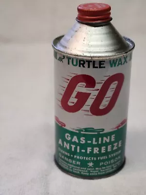 VINTAGE 1960 “GO” GAS LINE ANTI-FREEZE CONE TOP CAN By TURTLE WAX • $20