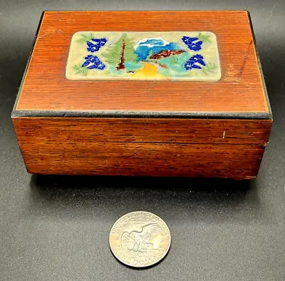 Vintage Reuge Sainte Croix Ceramic Wood Lucky Day Music Box 3 Songs Verdi WORKS • $21.25