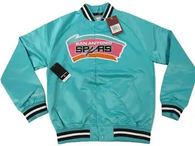 New San Antonio Spurs Mens Size S Mitchell & Ness Light Satin Snap Jacket $110 • $76.49