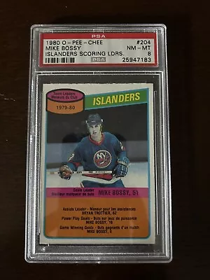 1980 O-pee-chee MIKE BOSSY Card # 204 Scoring Leaders Graded PSA 8 NM-MT • $127.22