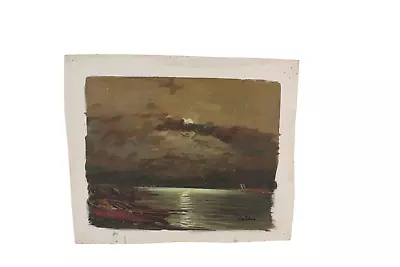 Small Vintage Seascape Oil Painting Signed Illegible • $249