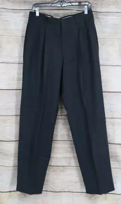 VINTAGE Hart Schaffner & Marx Mens Wool Pleated Slacks Pants Size 33 Gray • $29.99