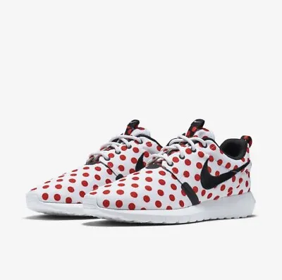 Nike Roshe Run Polka Dot Pack White/ Red Dotted Size 10 US UK 9 BNWOB • $60