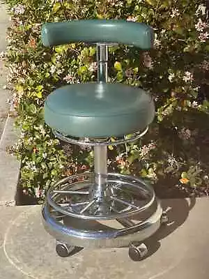 Vintage Green Healthco Dental Assistant Stool Round Seat Adjustable • $195