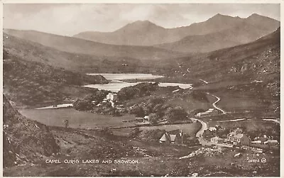 CAPEL CURIG LAKES AND SNOWDON Caernarfon Conwy Wales - Vintage POSTCARD • £3.99