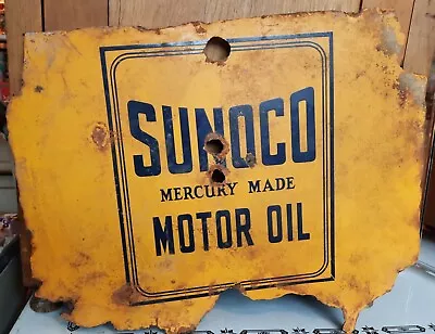 Vintage Antique Sunoco Mercury Made Motor Oil Porcelain Bottle Rack Holder Side  • $549.99