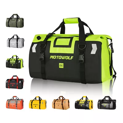 Motorcycle Waterproof Tail Bag Travel Outdoor Dry Luggage Roll Pack Bag 66L • $47.69