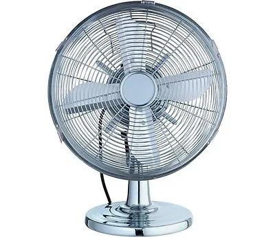 Challenge 12 Inch 3 Speed Setting Chrome Desk Fan 2975188 R • £27.99