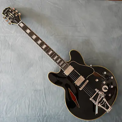 Epiphone Shinichi Ubukata ES-355 Custom Bigsby Ver.02 Ebony Black With Hard Case • $1059.99