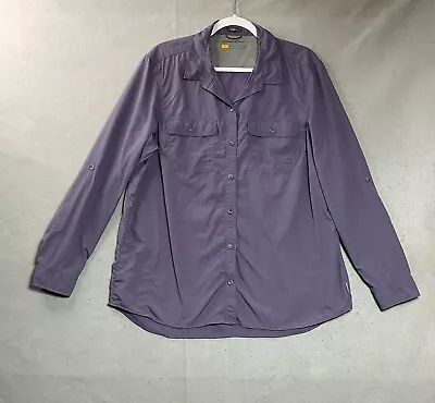 Eddie Bauer Top Shirt Women XLT Purple Long Sleeve Hiking Outdoor XL Tall Travel • $29.97