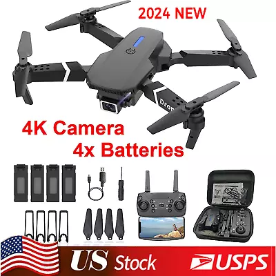 2024 New RC Drone With 4K HD Dual Camera WiFi FPV Foldable Quadcopter +4 Battery • $25.46