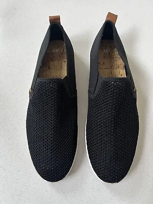 H&M Black Espadrille Mesh Knit Breathable Slip On Black Shoe Size 11.5 Us 45 Eur • $65