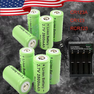 2800mAh Batteries CR123A 16340 Rechargeable Battery / Smart Charger Lot • $10.29