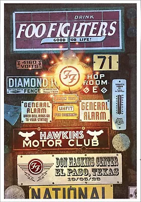 Foo Fighters 11x17 El Paso Concert Poster Signed By Scott James Limited 1500 • $40