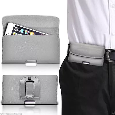 Horizontal Belt Clip Quality Pouch Holster Top Flip Case Holder✔Grey • £7.99