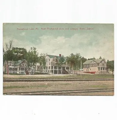 Moosehead Lake Maine Hotel Rockwood Store & Cottages Kineo Station 1910 Postcard • $9.95