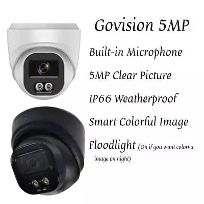 5mp Built-in Mic Ip Poe Cctv 24/7 Colorvu Hd Color Dome Camera 30m Night-vision • £64.99