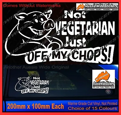 4X4 Ute Stickers CHOPS Funny Aussie BNS Pig Hunting Accessories 200mm • $6.90
