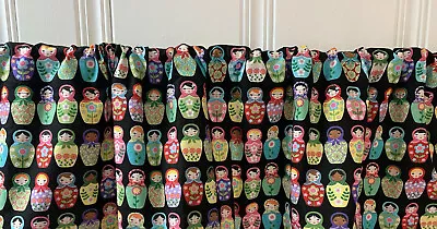 Matryoshka Dolls  RETRO Mid Century Modern Doll Fabric Valance  Curtain 42x13 • $9.99