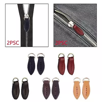 Leaf Shape Zipper Pull Tabs PU Leather Zip Pullers For Purse • $13.63