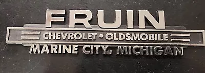 Fruin-Chevy-Olds-Marine City Mi -Plastic Dealer Emblem*Vintage Trunk Logo SM6108 • $17.99