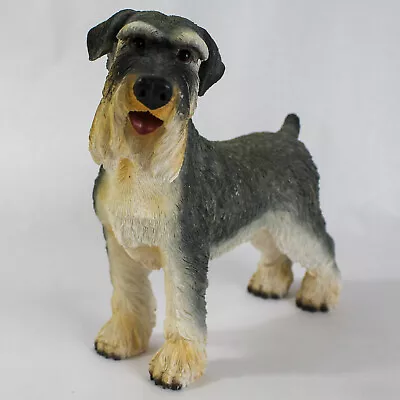 Resin Schnauzer Gray And White Dog Figurine 6 Inch Collectible Unbranded  • $20.90